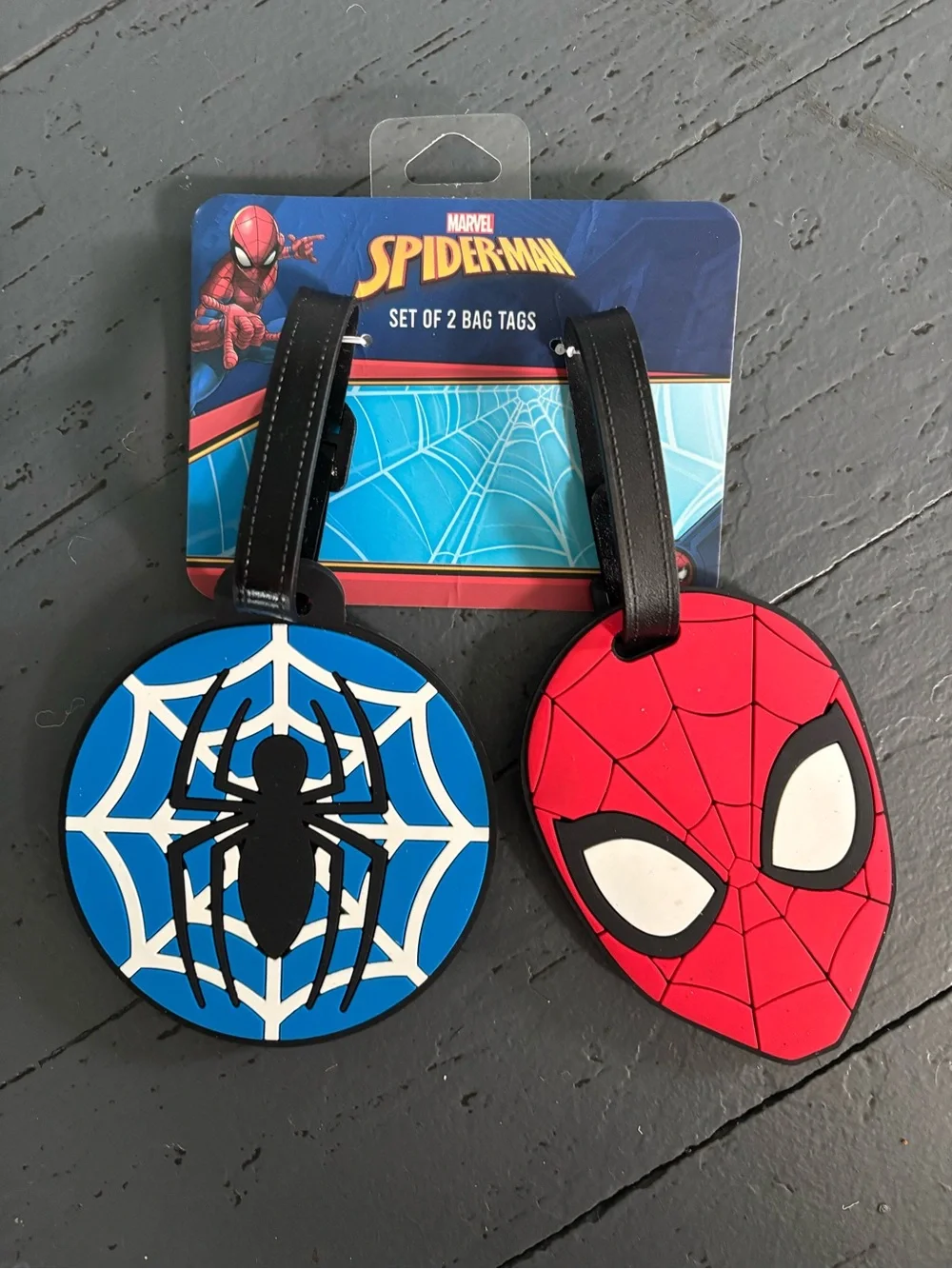 Marvel Black Luggage ID Tags with White Info Cards